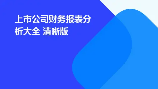 上市公司财务报表分析大全 清晰版