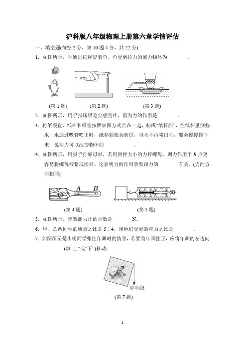 沪科版八年级物理上册第六章学情评估附答案