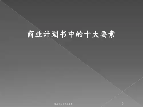 商业计划书的十大要素