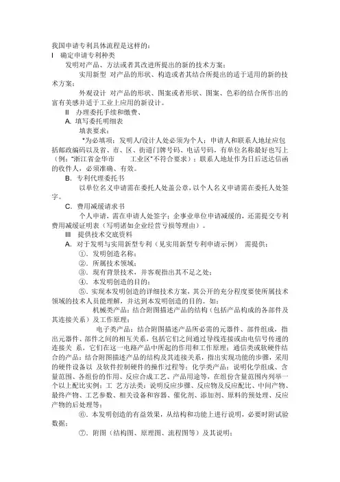 我国申请专利的一些知识点