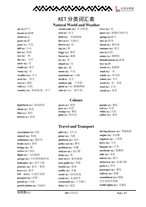 KET分类词汇表-PDF