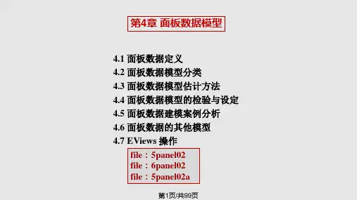 面板数据模型PPT课件