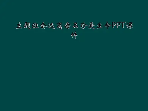 主题班会远离毒品珍爱生命PPT课件