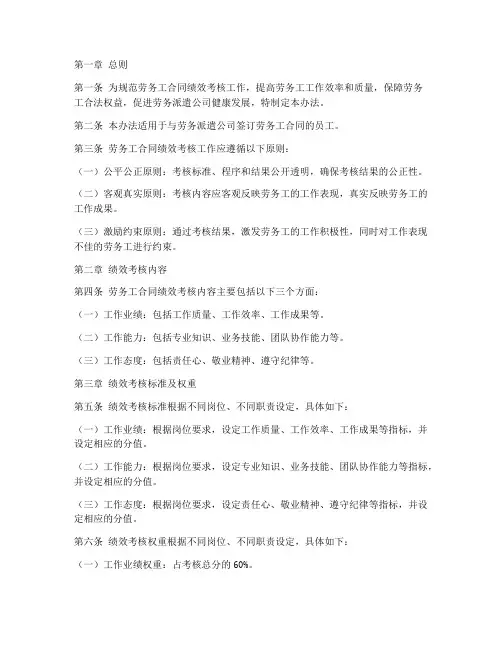 劳务工合同绩效考核