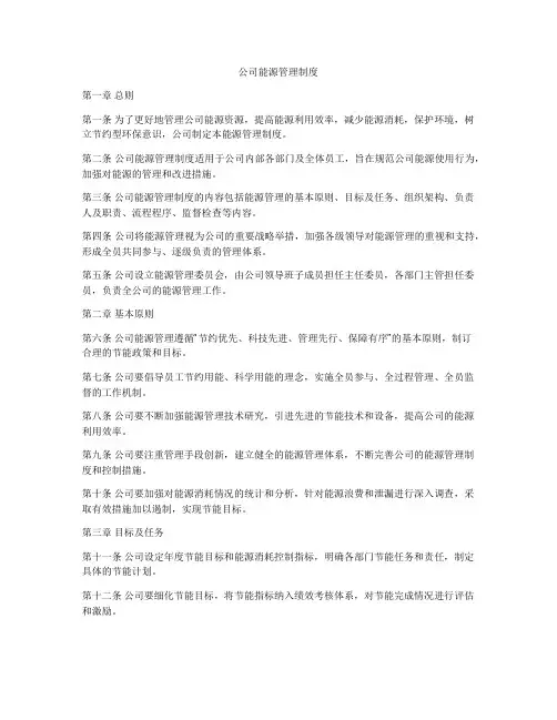 公司能源管理制度