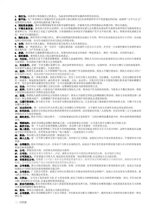 国际商法重点