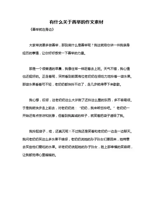 有什么关于善举的作文素材