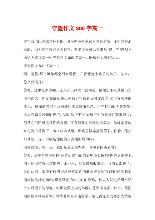 守望作文800字高一