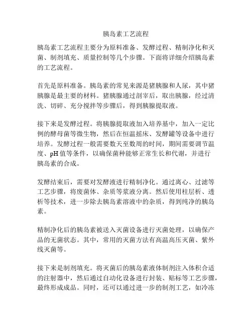 胰岛素工艺流程