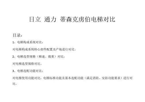 日立通力蒂森克虏伯电梯对比解读