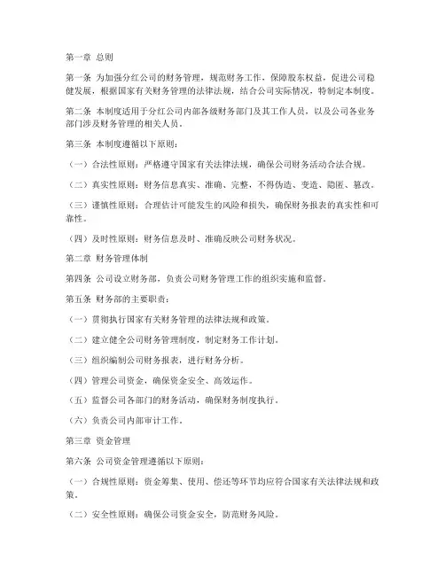 分红公司财务管理制度