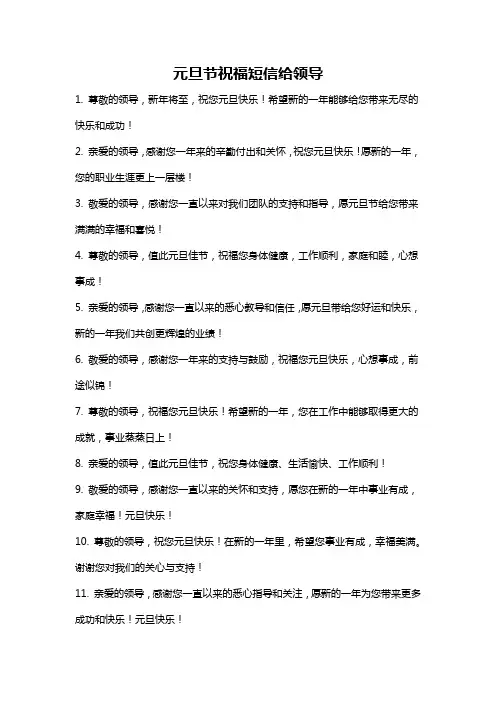 元旦节祝福短信给领导