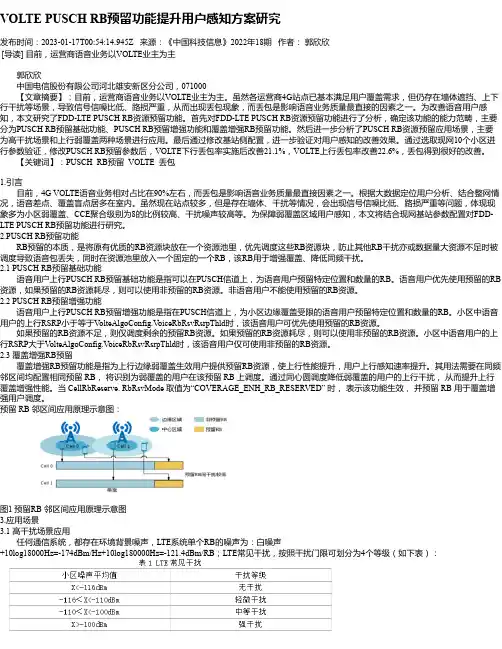 VOLTEPUSCHRB预留功能提升用户感知方案研究