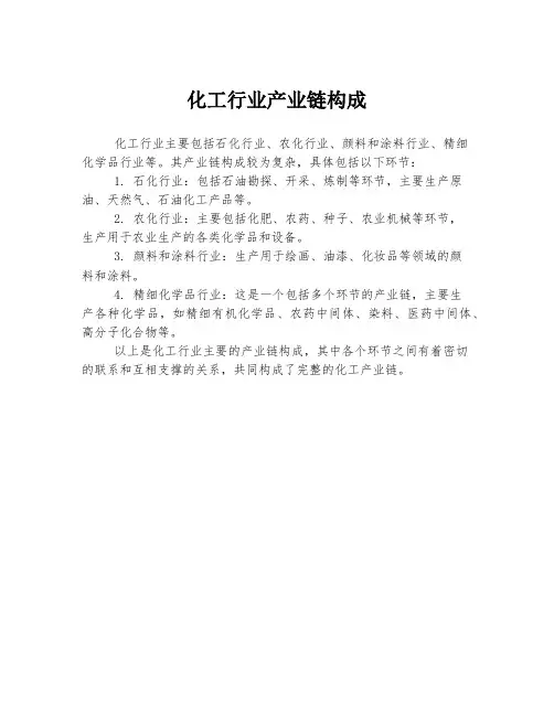 化工行业产业链构成