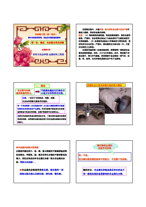 概述 夹杂物分类及形貌