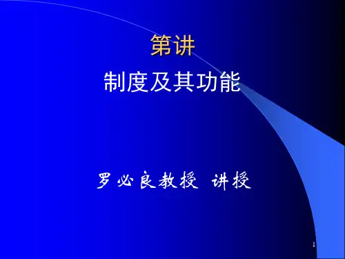 制度及其功能