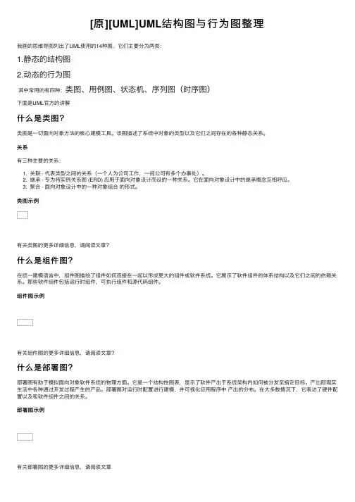 [原][UML]UML结构图与行为图整理