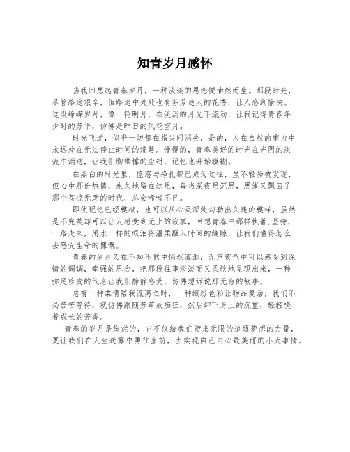 知青岁月感怀