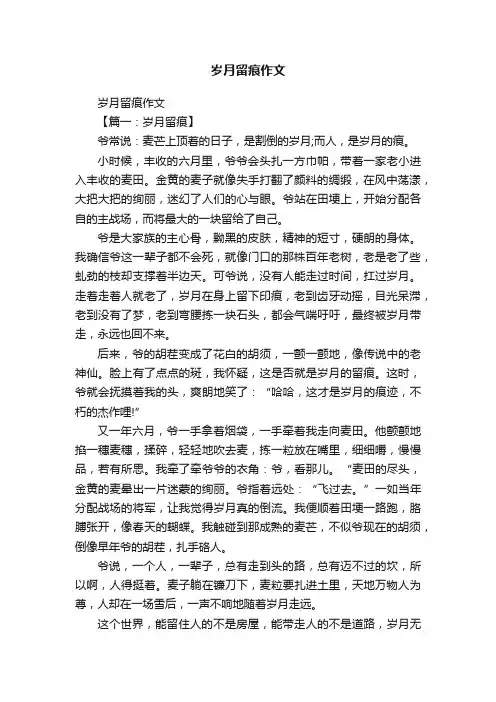 岁月留痕作文