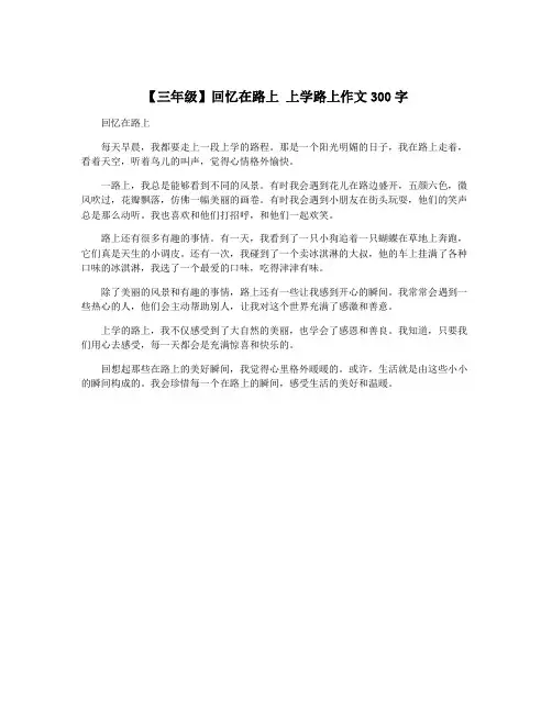 【三年级】回忆在路上 上学路上作文300字
