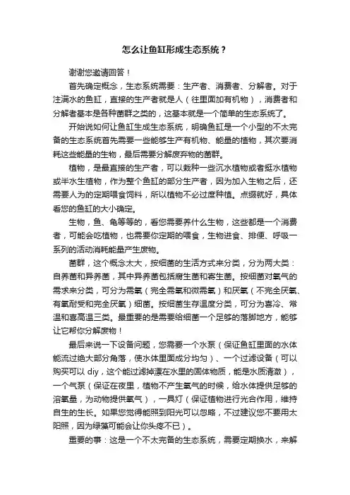 怎么让鱼缸形成生态系统？