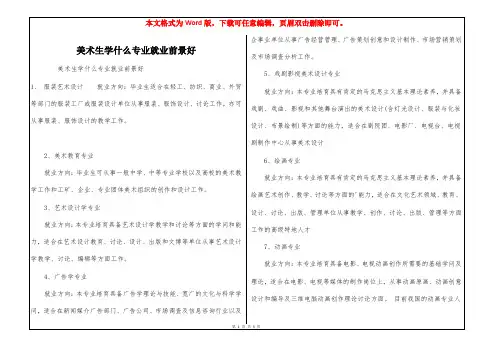 美术生学什么专业就业前景好