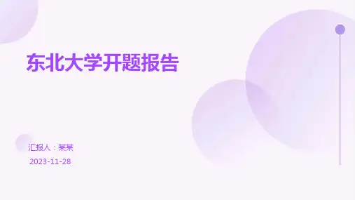 东北大学开题报告