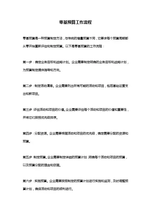 零基预算工作流程