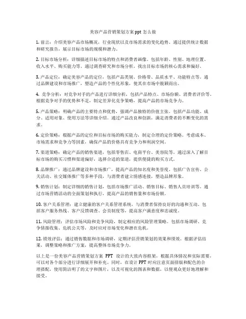 美容产品营销策划方案ppt怎么做
