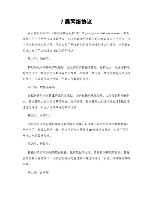 7层网络协议