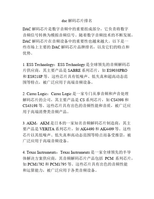 dac解码芯片排名