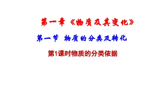 第一章第一节物质的分类及其转化课件2021-2022学年上学期高一化学人教版(2019)必修第一册