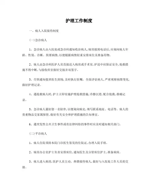 护理工作制度(新)