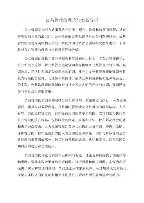 公共管理的理论与实践分析