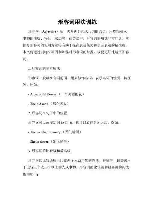 形容词用法训练