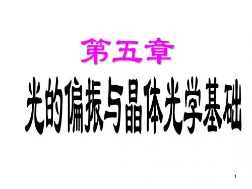 物理光学-第五章 光的偏振3.31_1