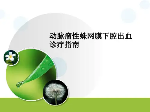 动脉瘤性蛛网膜下腔出血诊疗指南