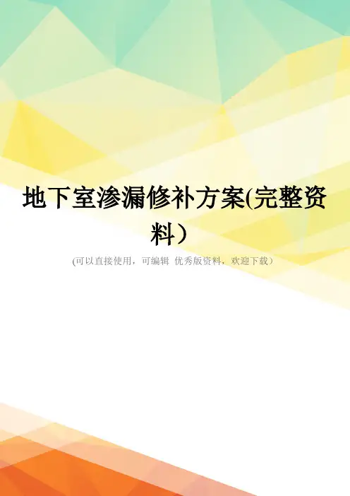地下室渗漏修补方案(完整资料)