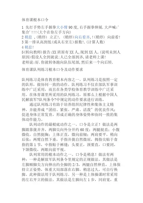 体育课基本口令ea