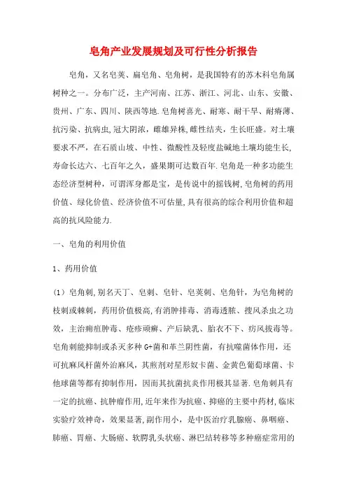 皂角产业发展规划及可行性分析报告