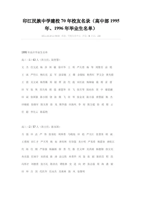 建校70年校友名录9596