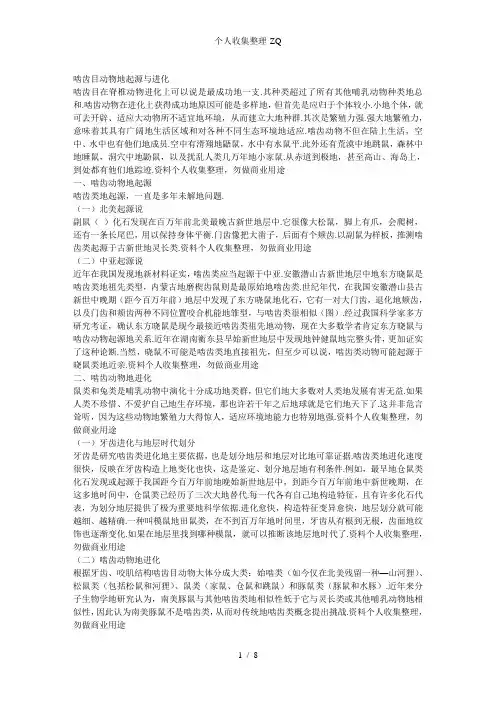 现代啮齿目动物的分类