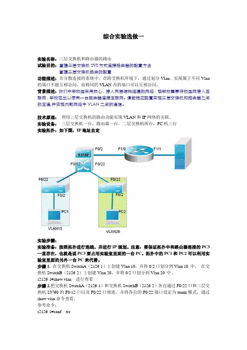 计算机网络综合试验选做
