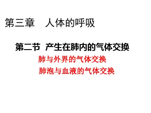 人教版 七下 第三章第二节发生在肺内的气体交换课件