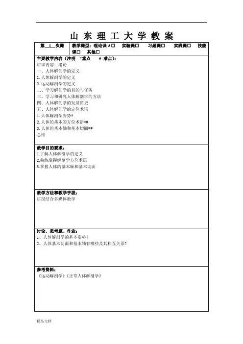 运动解剖学电子教案(修订版)