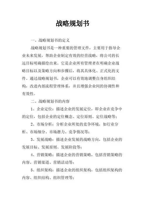 战略规划书
