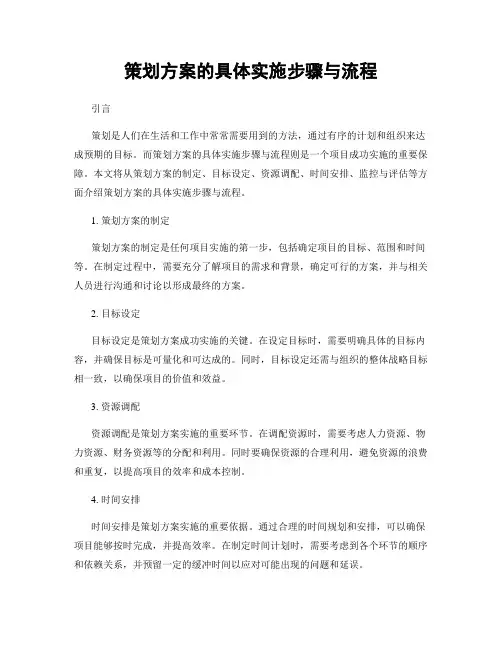 策划方案的具体实施步骤与流程