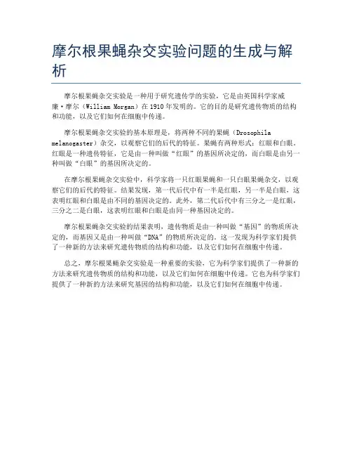 摩尔根果蝇杂交实验问题的生成与解析