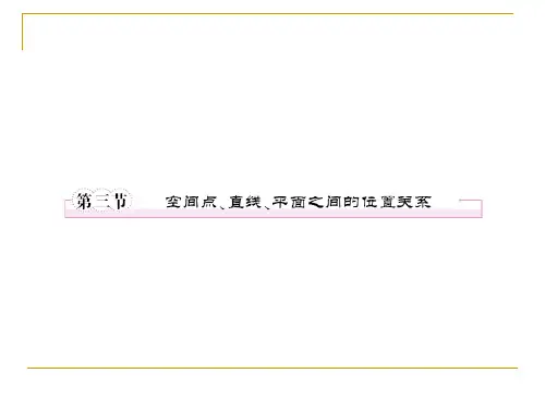 第九章  立体几何9-3空间点、直线、平面之间的位置关系
