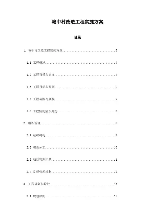 城中村改造工程实施方案